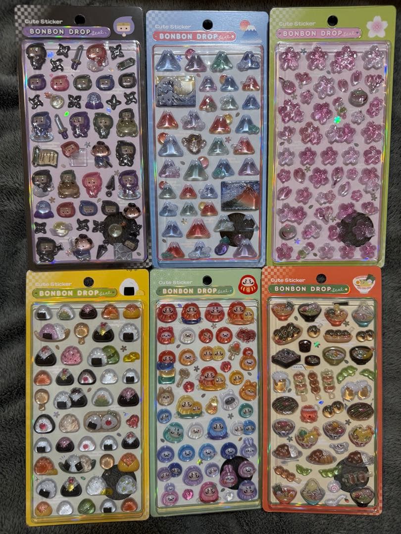 【確実正規品レア！】新品ボンボンドロップシール 和柄6セット