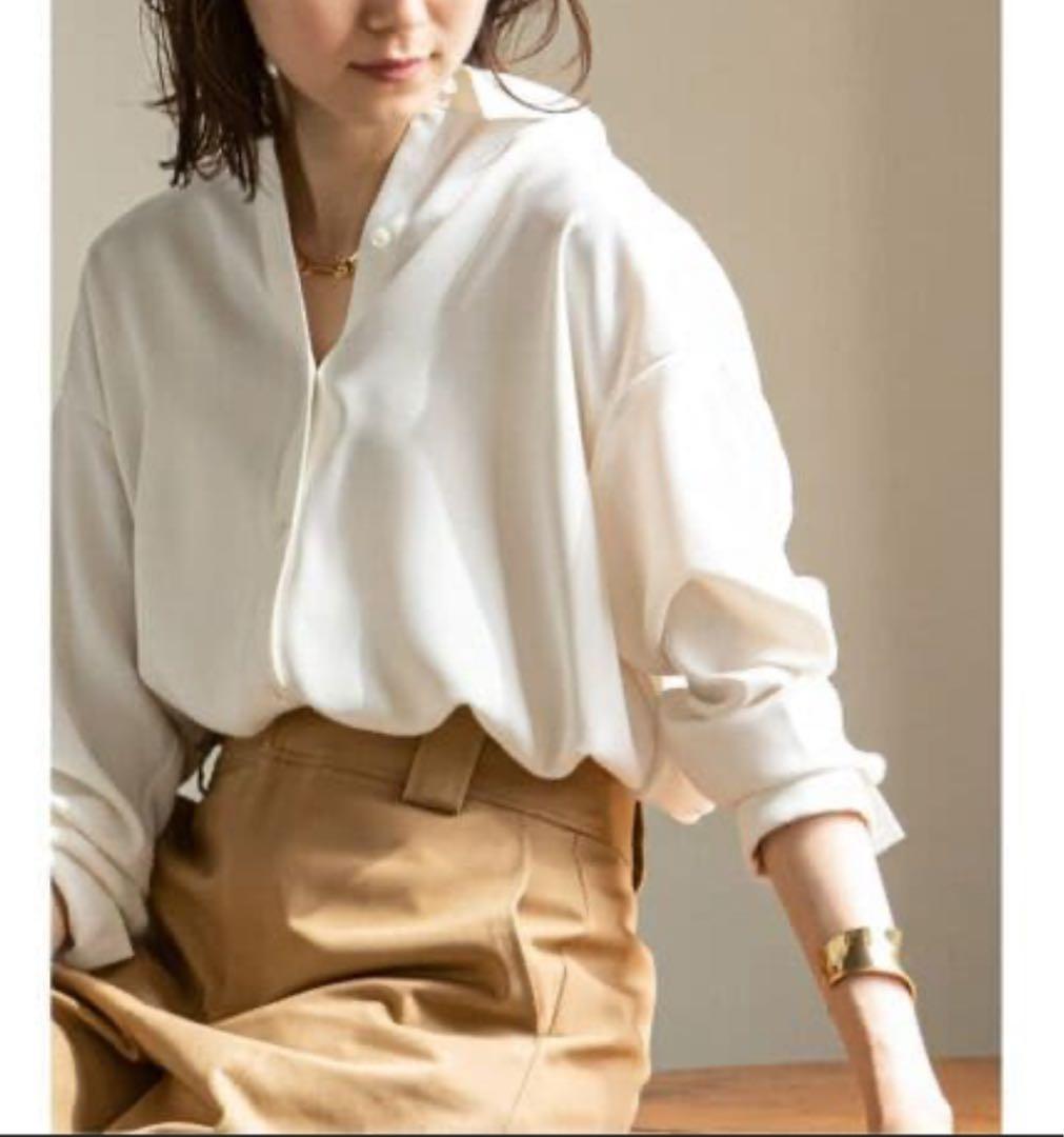 NOBLE シーズンカラープレーンシャツ ホワイト