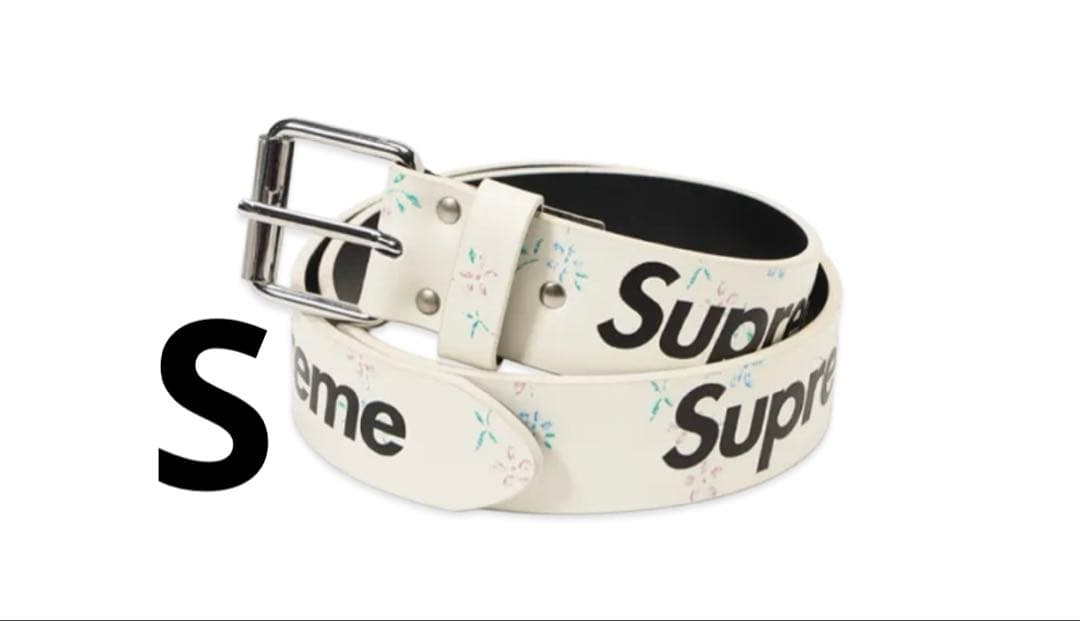小物 SUPREME REPEAT LEATHER BELT FLORAL S