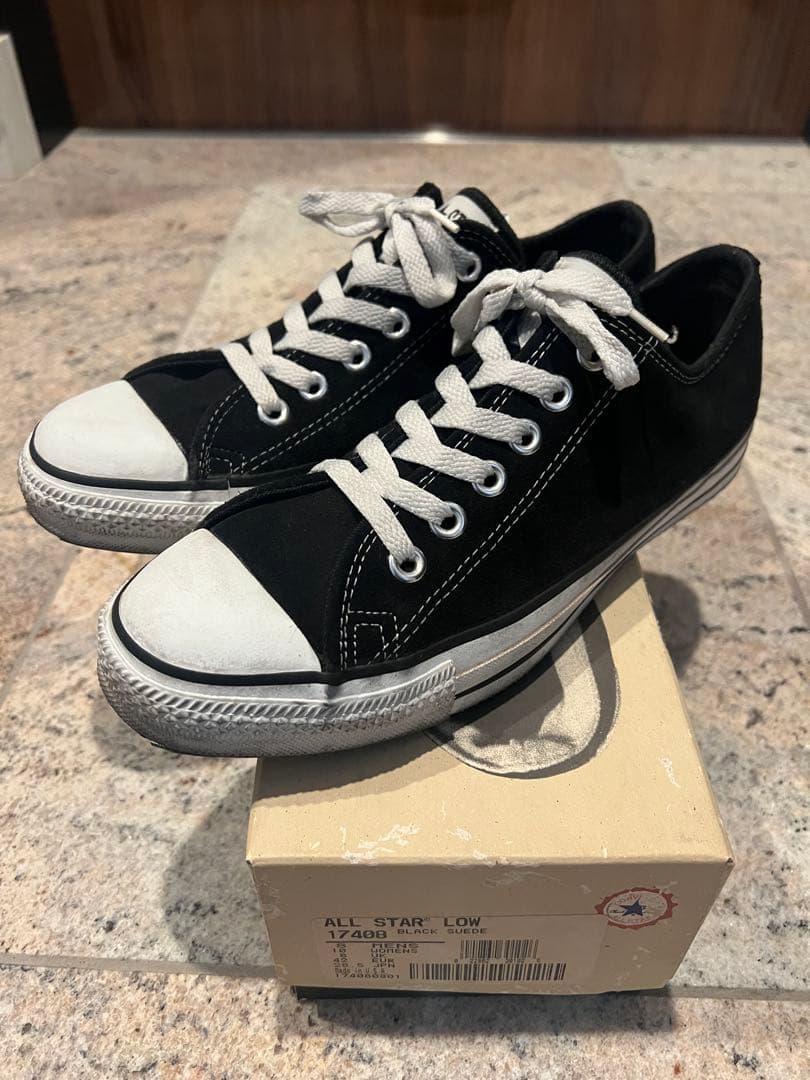希少93年 CONVERSE スウェード ブラックUSA製 藤原ヒロシ US8