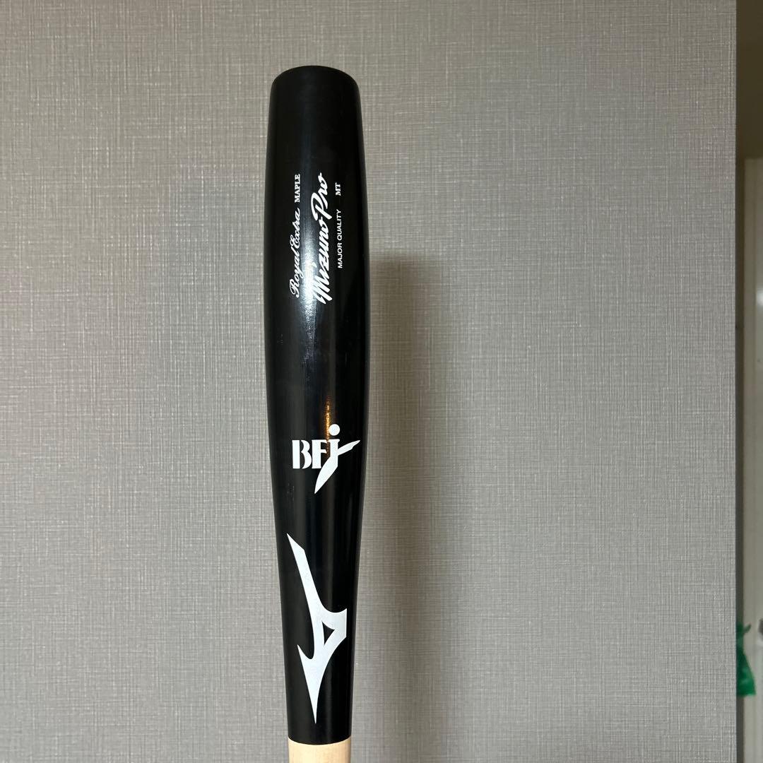 Mizuno B4 木製バット 黒/ナチュラル トルピードバット　魚雷バット