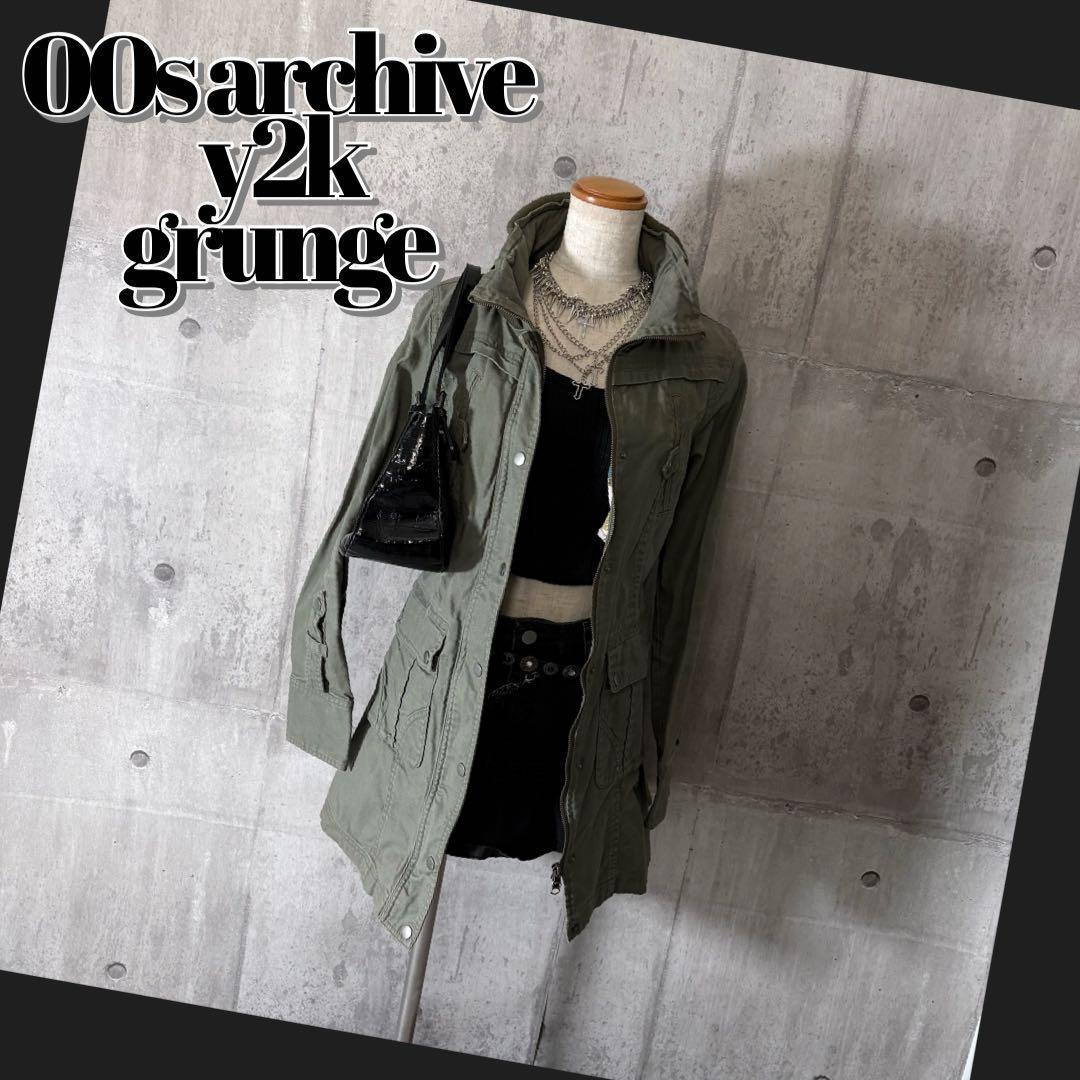 00s ミリタリージャケット 平成ギャル ボリュームネック y2k グランジ