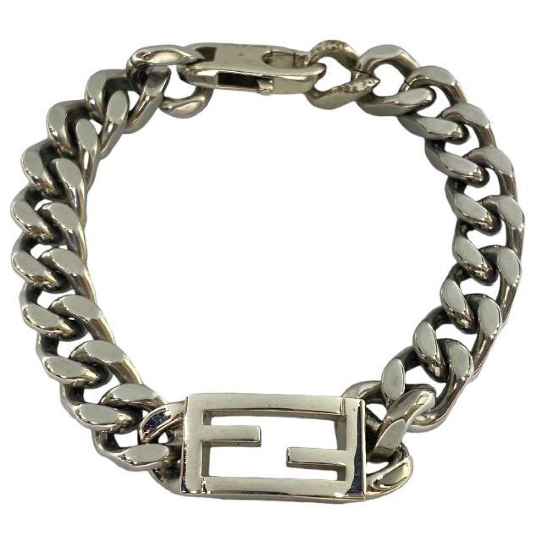 【値下げ品】Fendi シルバー チェーンブレスレット 関税なし 国内発送【FENDI】フェンディ FFチェーンブレスレット (FENDI