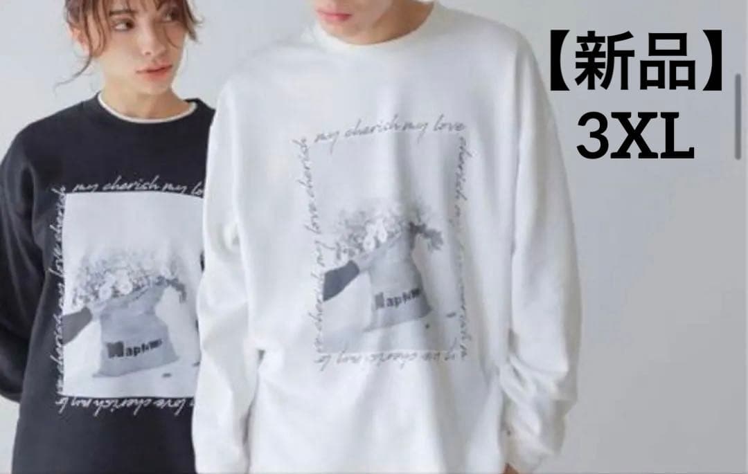 希少】Naptime フォトプリントプルオーバーカットソー ブラック 3XL