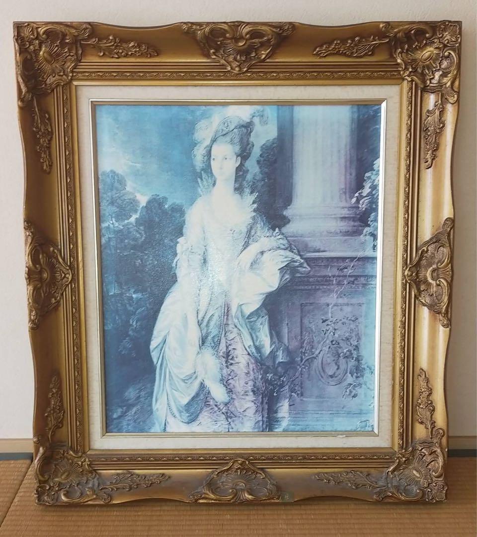 絵画　ヨーロピアン風 単品 33×43cm アートパネル 枠付きフレーム絵画 レトロ ヨーロピアン