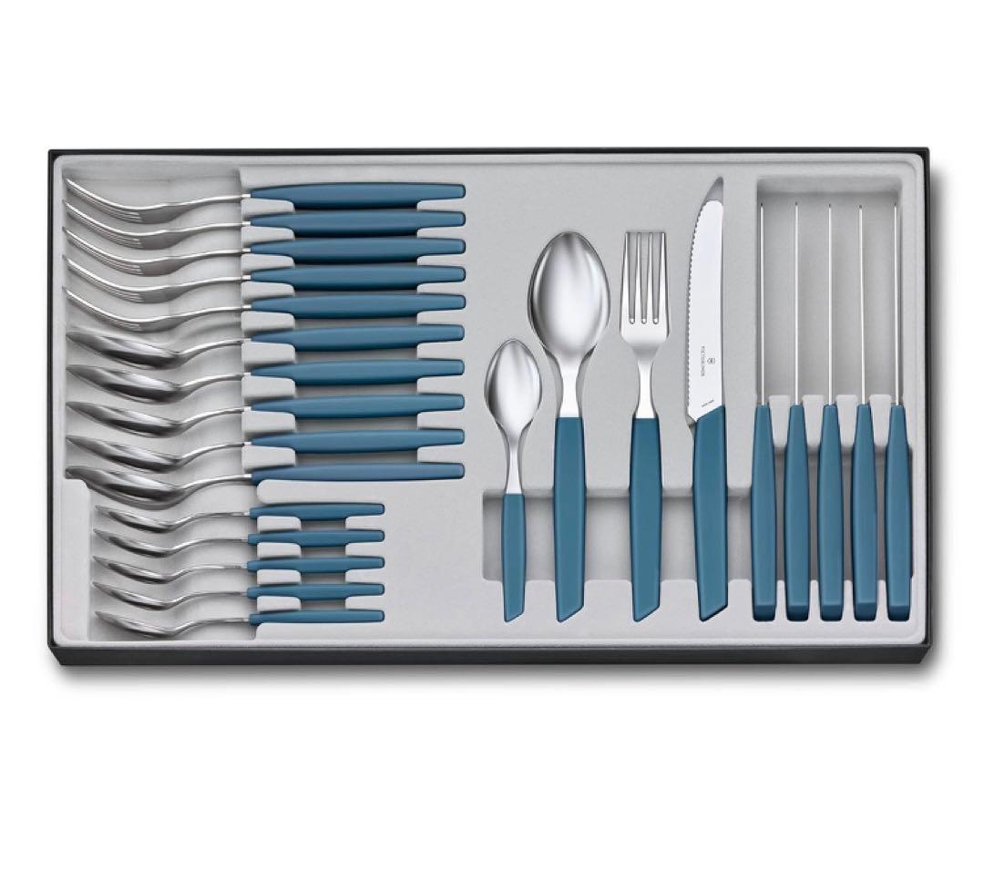 ビクトリノックス　カトラリーセット フォーク&ステーキナイフ&スプーン24本