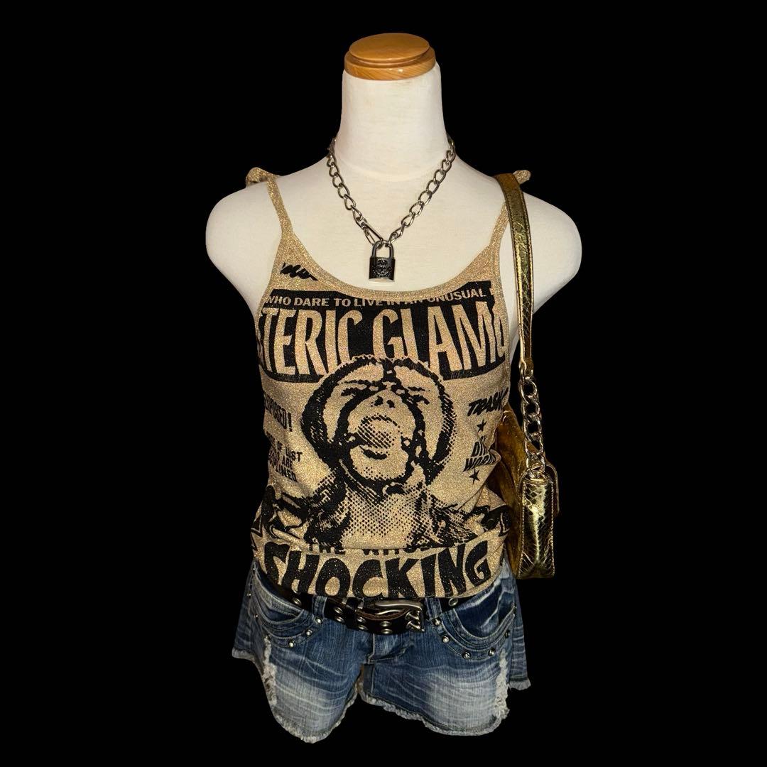 90s 初期 ヒステリックグラマー キャミソール 平成 ギャル ゴールド ラメ 2026年最新】ヒステリックグラマー キャミソールの人気アイテム - メルカリ