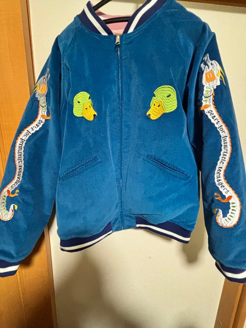 あ*の様 Human Made スカジャン 青 ピンク ☆HumanMade×Verdyコラボ☆入手困難 スカジャン リバーシブル (HUMAN