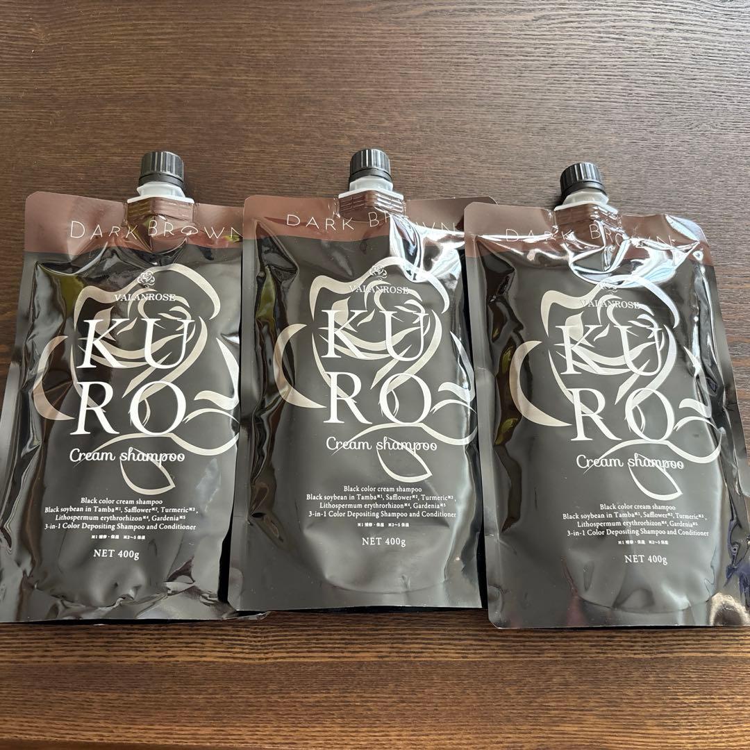 VRクロクリームシャンプー　ダークブラウン400g×3個