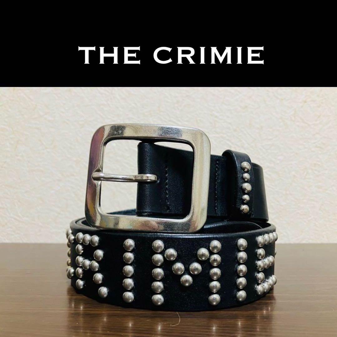 【美品】CRIME クライミー　スタッズベルト　レザーベルト　ブラック