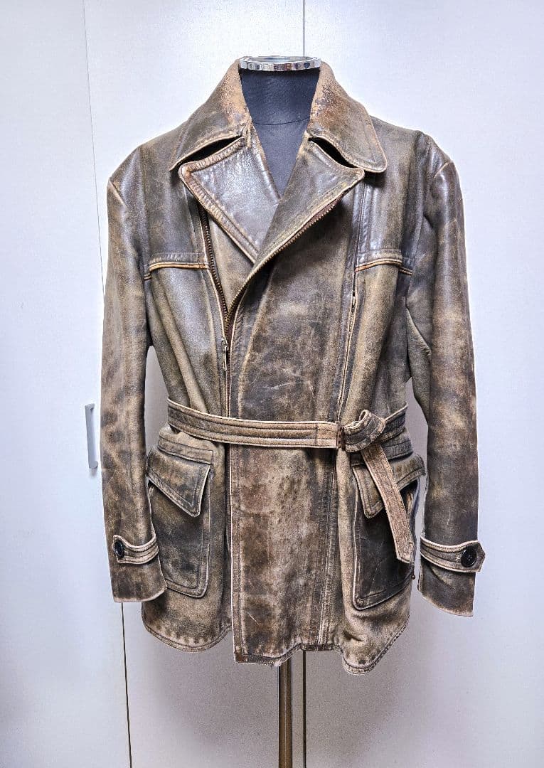 40s ヴィンテージ ダブル ライダース コート モーターサイクル ジャケット 0fcf6dacc7817a3e92962b791edbf8