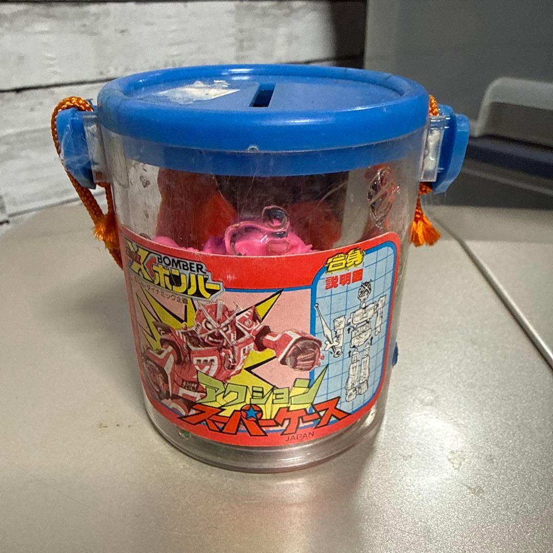 Xボンバー アクションスーパーケース 消しゴム 昭和レトロ おもちゃ レア 青 ボンバーマン マグネットボンバー フィギュア レトロ レア 消しゴム 昔