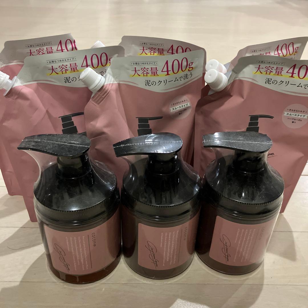 Cocone クリームシャンプー 400g×6 380g✖️3 ピンク cocone ココネ クレイクリームシャンプー 詰め替え 3袋 ピンク