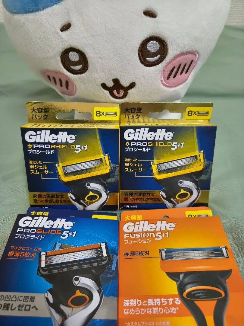 大容量パック Gillette 3種類 5+1 替え刃 8枚入り 4箱セット