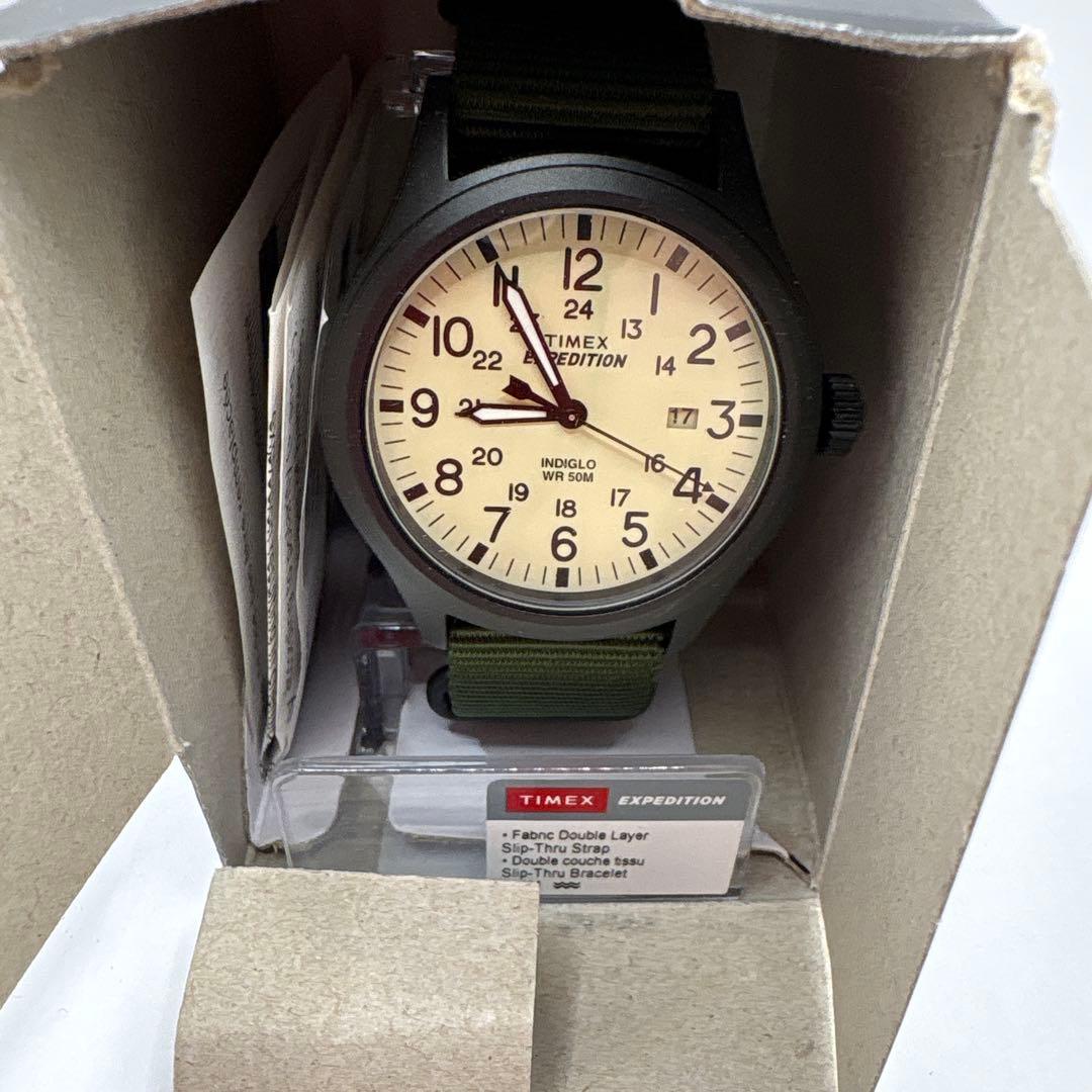 新品◆Timex タイメックス 腕時計 グリーン/ブラック/クリーム Amazon.co.jp: Timex メンズ エクスペディションスカウト 40 腕時計