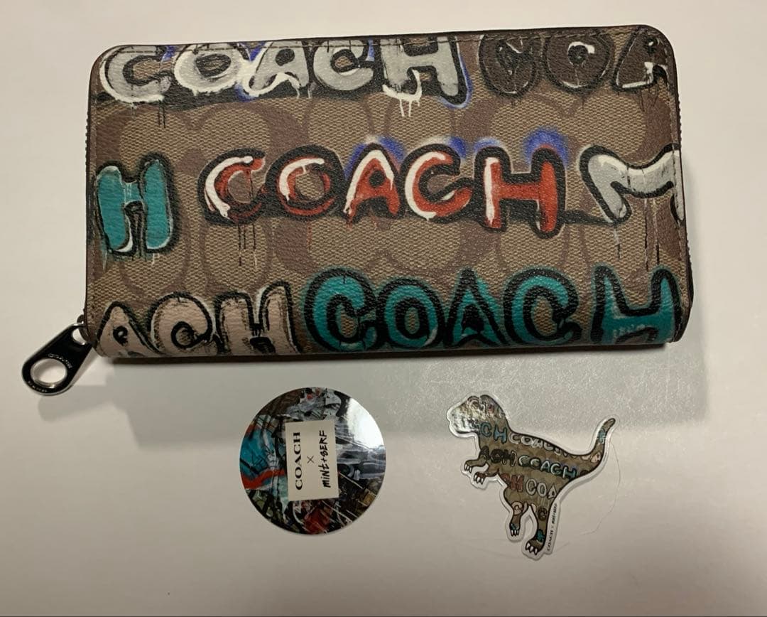 【未使用】コーチ 長財布 Mint ＆ Serf コラボ シグネチャー