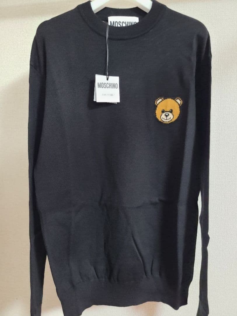 モスキーノ☆ニット☆ベア☆くま☆クマ☆ワンポイント☆黒☆ユニセックス☆正規品