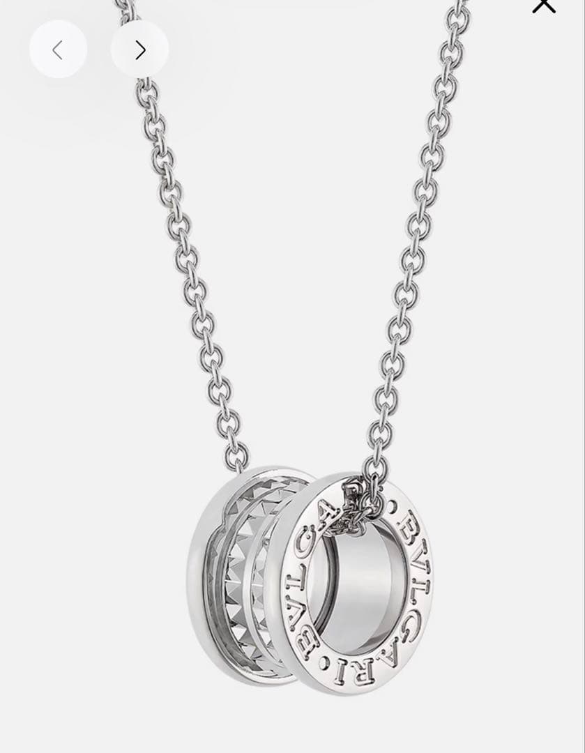 BVLGARI シルバー ダブルリング ネックレス