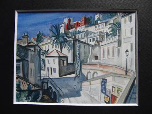 中西 利雄、モンテカルロ、希少な額装用画集より、美品、新品額装付