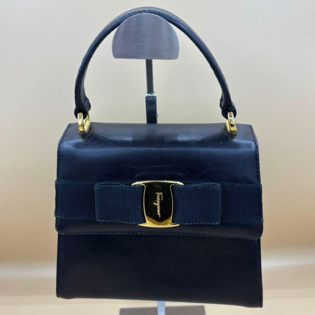 Salvatore Ferragamo ヴァラ リボン レザー ハンドバッグ サルヴァトーレフェラガモ ヴァラリボン ブランドオフ Salvatore