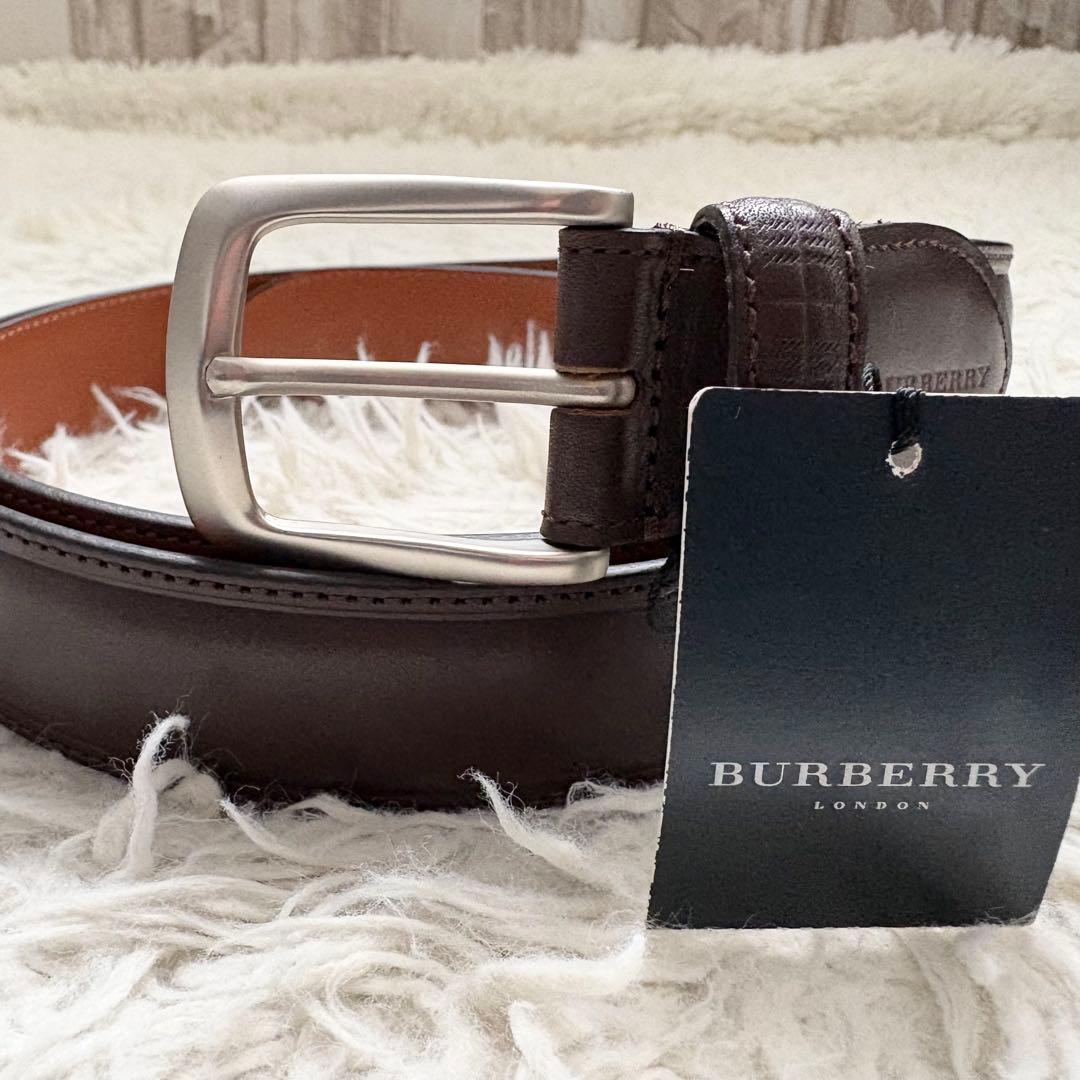 未使用　バーバリー 本革レザーベルト　ブラウン　シルバーバックル　メンズ 楽天市場】【新品未使用品】BURBERRY バーバリー ブラックレーベル