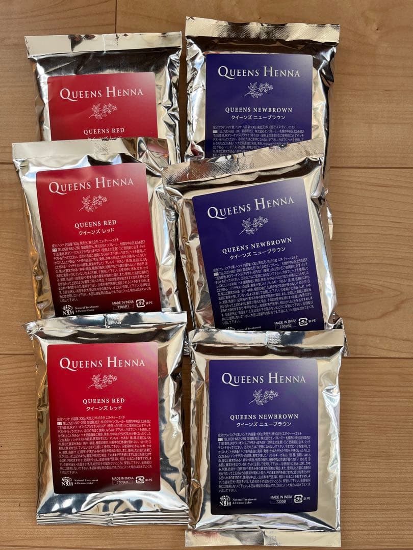 クイーンズヘナ6パックセット ヘナ使用方法説明書付き ヘナの取扱説明書が新しくなりました