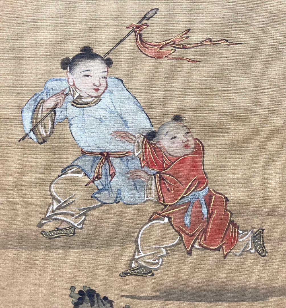 【かみあつ様用】狩野尚信「唐子」掛軸 絹本 識箱 Yahoo!オークション -「掛け軸 狩野」の落札相場・落札価格