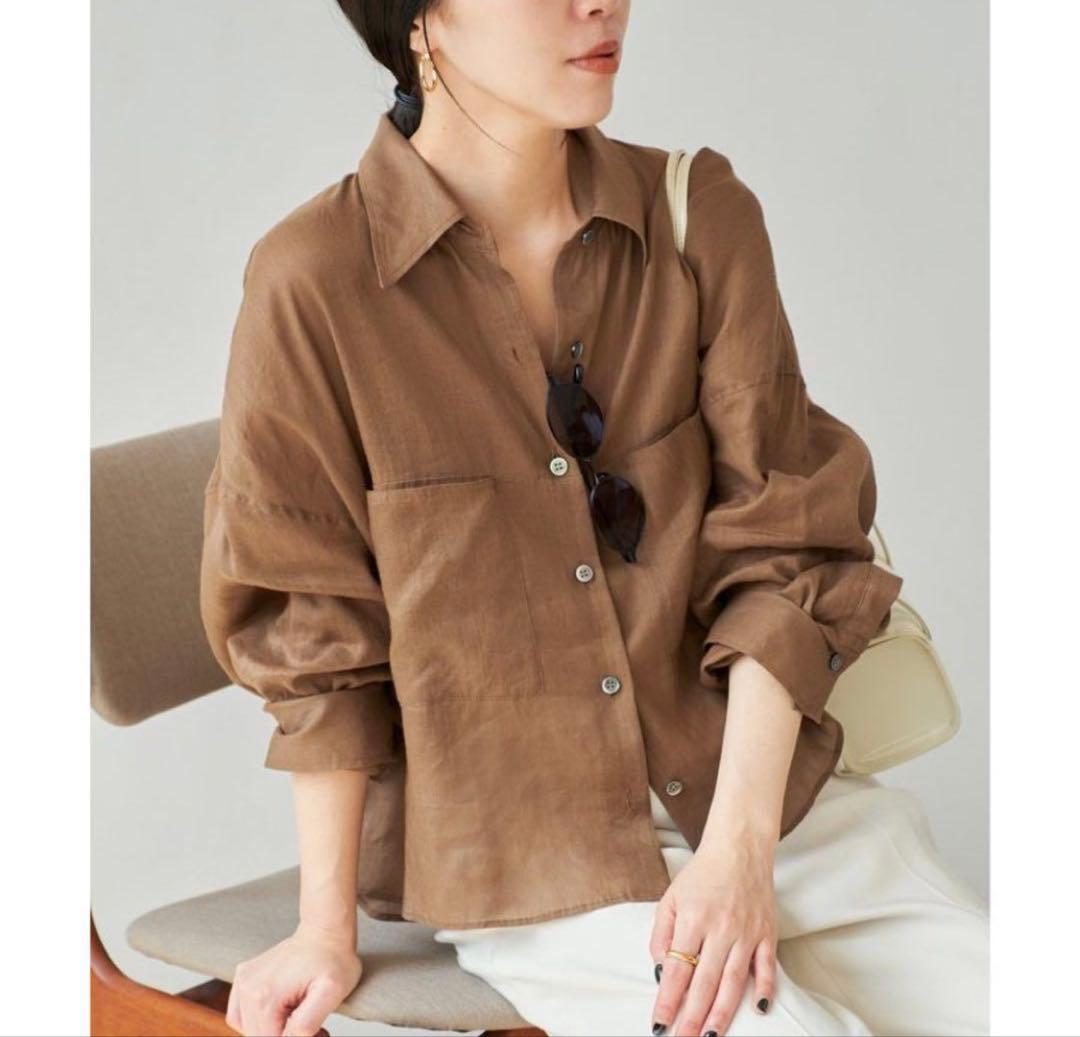 2025ss Plage RAMIE LYOCELL CROPPED シャツ 追加予約》RAMIE LYOCELL CROPPED シャツ（シャツ／ブラウス）｜Plage