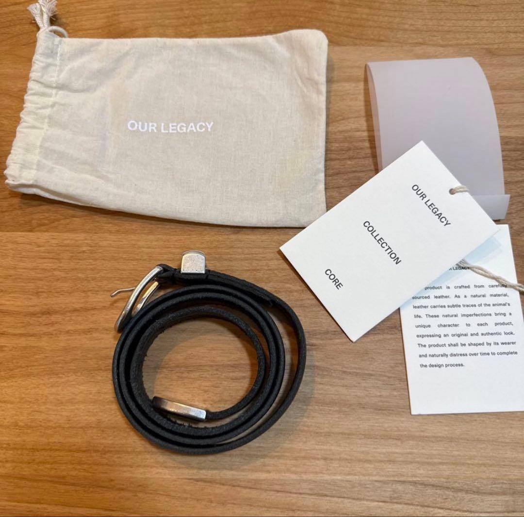 小物 OUR LEGACY 2CM BELT BLACK LEATHER L80 Our Legacy - Belt 2 cm Black