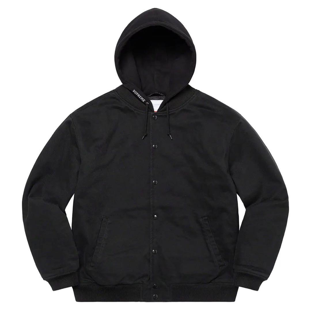 美品！supreme Hooded Twill Varsity Jacket
