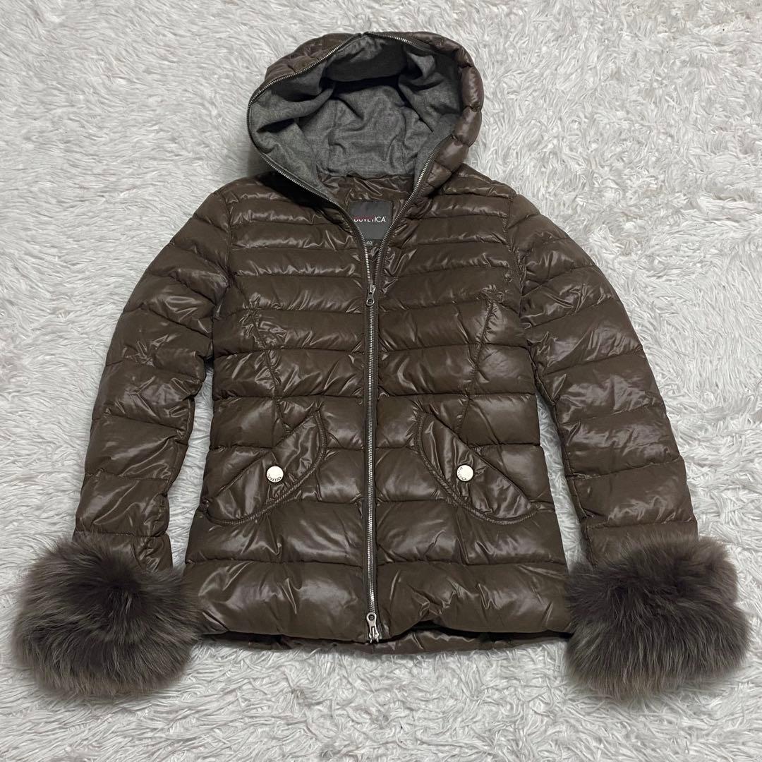 DUVETICA・デュベティカ・ダウンコート・ファー・ブラウン・M相当