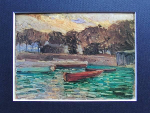 藤島武二、セーヌ河畔、画集、新品額付