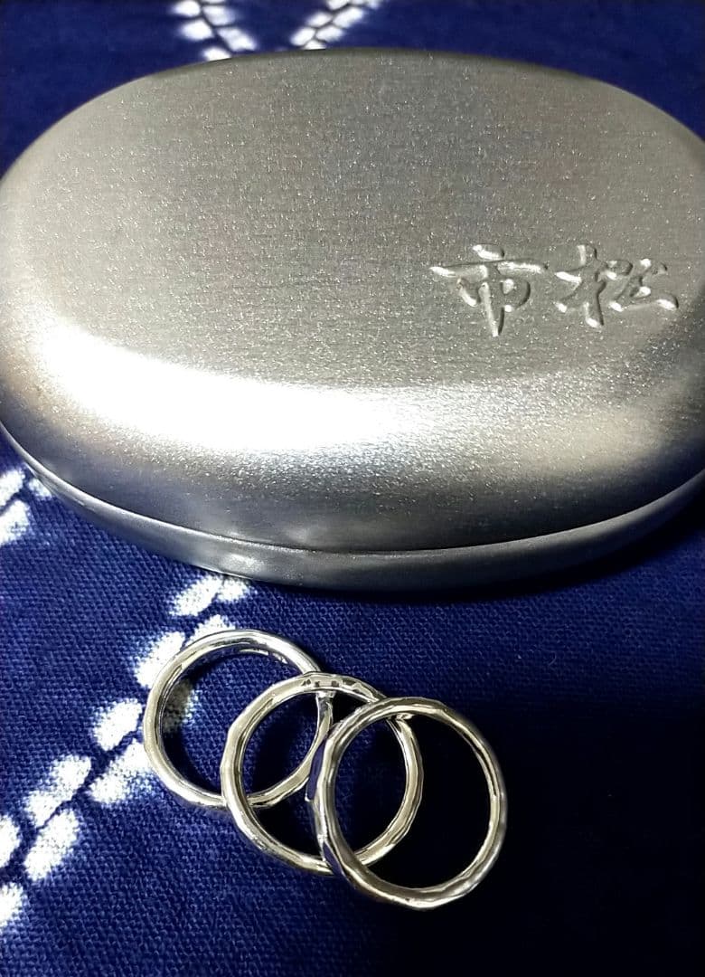 市松 silver シルバー 3連リング 16号 市松 