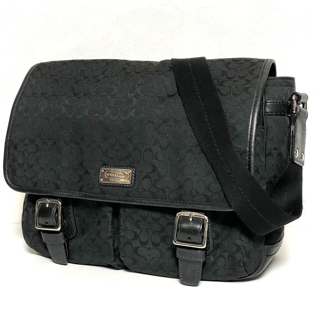 COACH コーチ メッセンジャーバッグ フラップ式 斜め掛け 70283 黒