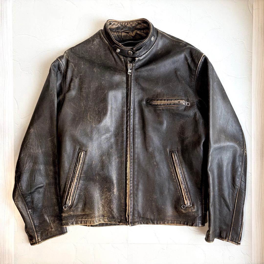 【schott】90's Single rider's jacket 641 641 | Classic Steerhide Cafe Racer Motorcycle Jacket – Schott N.Y.C.
