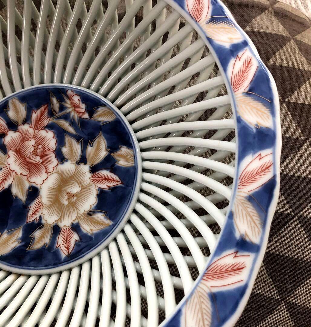 美品 ☆有田焼 琴峰作 ☆白磁網目透かし鉢 篭目焼 - メルカリ