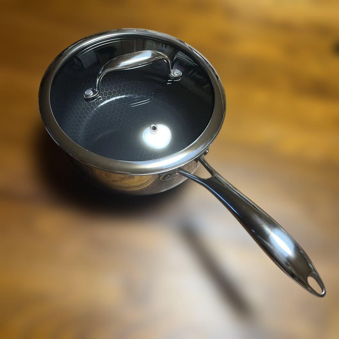 HEXCLADハイブリッドノンスティック片手鍋 ガラス蓋付き20㎝ 61GHP9mByiL._AC_UF894,