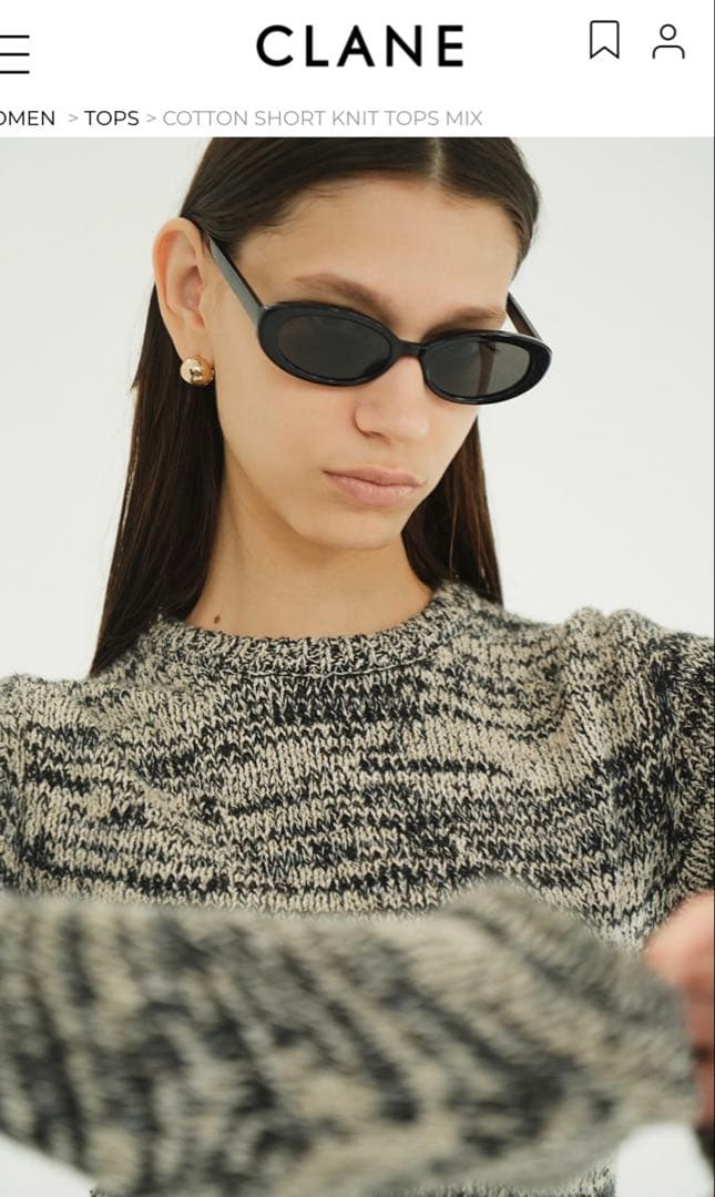 モ*モ様 CLANE COTTON SHORT KNIT TOPS クラネ CLANE COTTON SHORT KNIT TOPS （IVORY） -ファッション通販