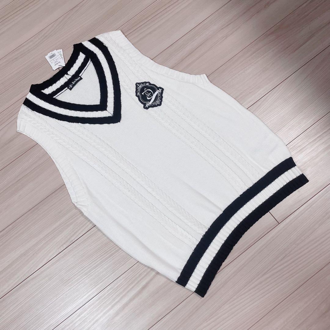 最終値下げ 新品未使用 dimmoire ディムモアール 学園ニットベスト 白