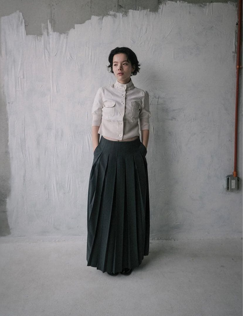 studiolab404.com プリーツスカート 404 Original | PLEATED SKIRT - GRAY – studiolab404.com