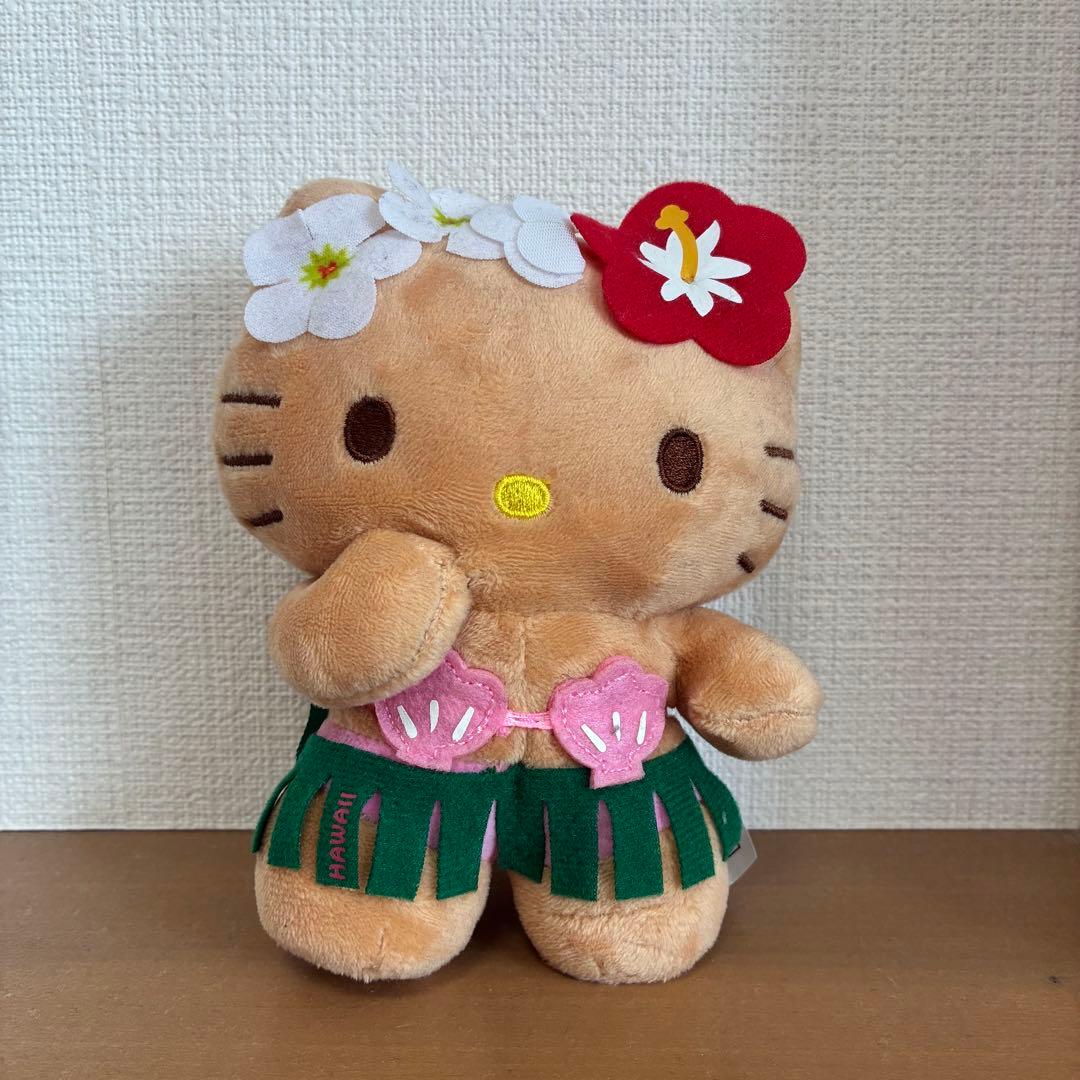 ハワイ限定 ハローキティ ぬいぐるみ フラガール 日焼けキティ