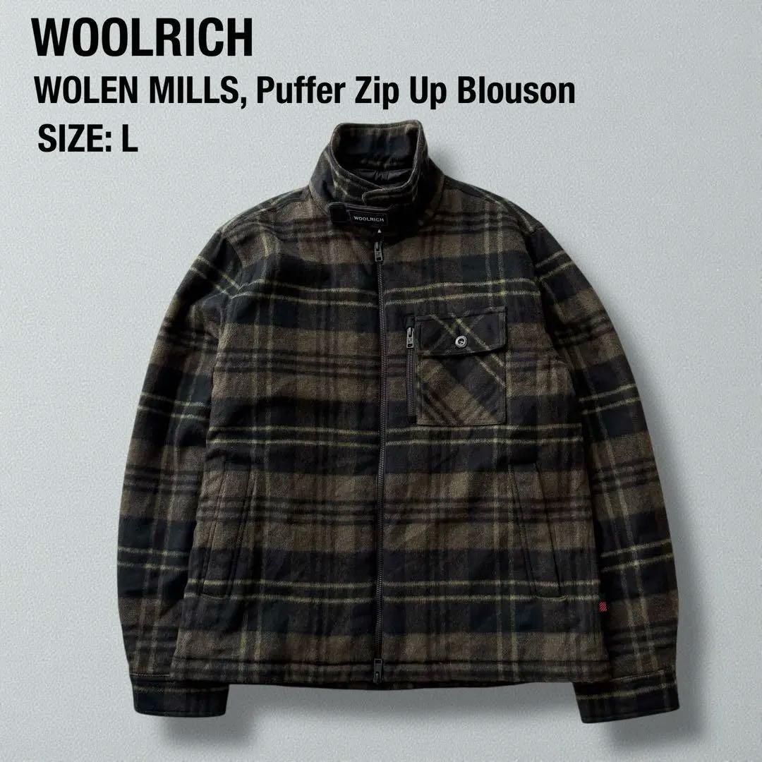 【ウールリッチ】WOOLEN MILLS 中綿ブルゾン チェック柄　L ウールリッチ】WOOLEN MILLS 中綿ブルゾン チェック柄 L - メルカリ
