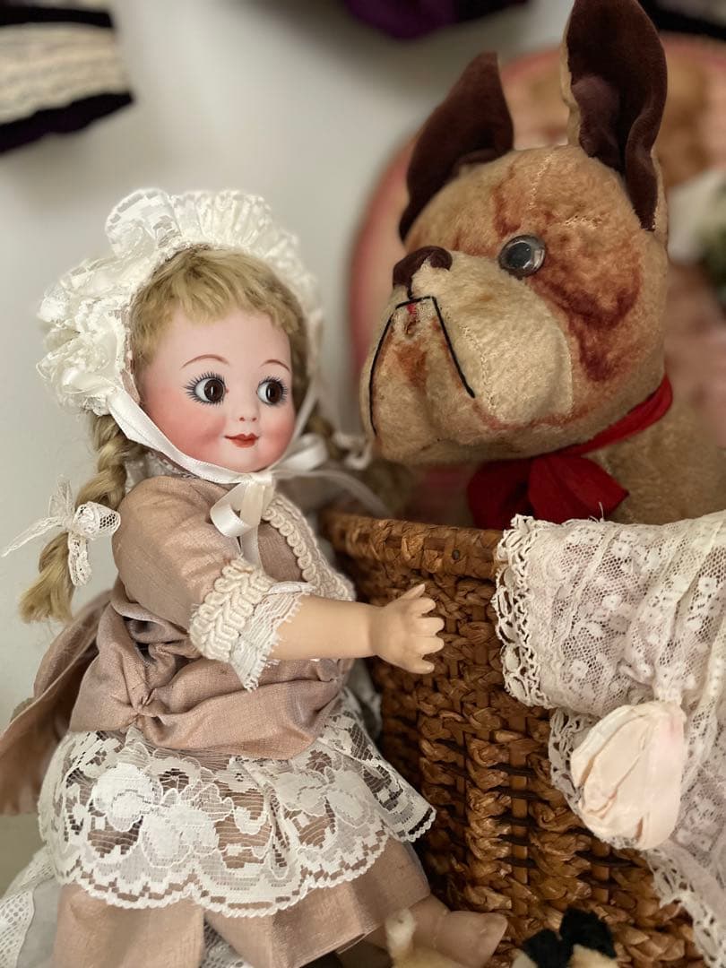 ヴィンテージ♡AM323 グーグリーちゃんリプロの子♡アンティークビスクドール 柏木 敬子作 ／ リプロダクションドール【オールビスク グーグリー