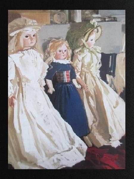 R.KOISO　小磯良平　人形たち　希少な額装用画集より　新品額装付き