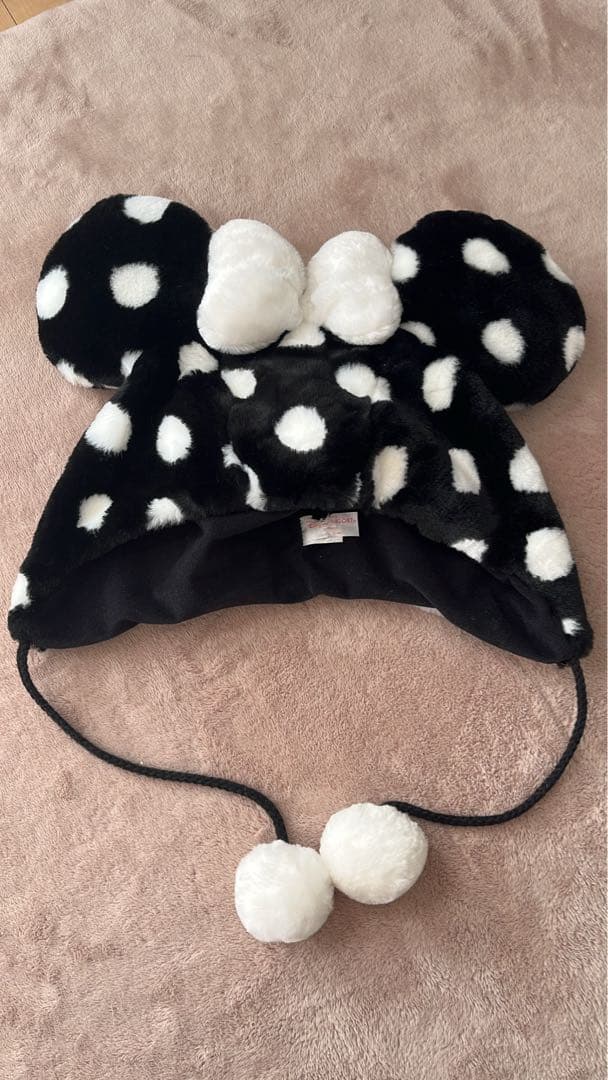 ディズニー ファンキャップ ドット ミニーちゃん 黒 水玉 平成 レア 廃盤 ディズニー ファンキャップ ドット ミニーちゃん 黒 水玉 平成 レア 廃盤