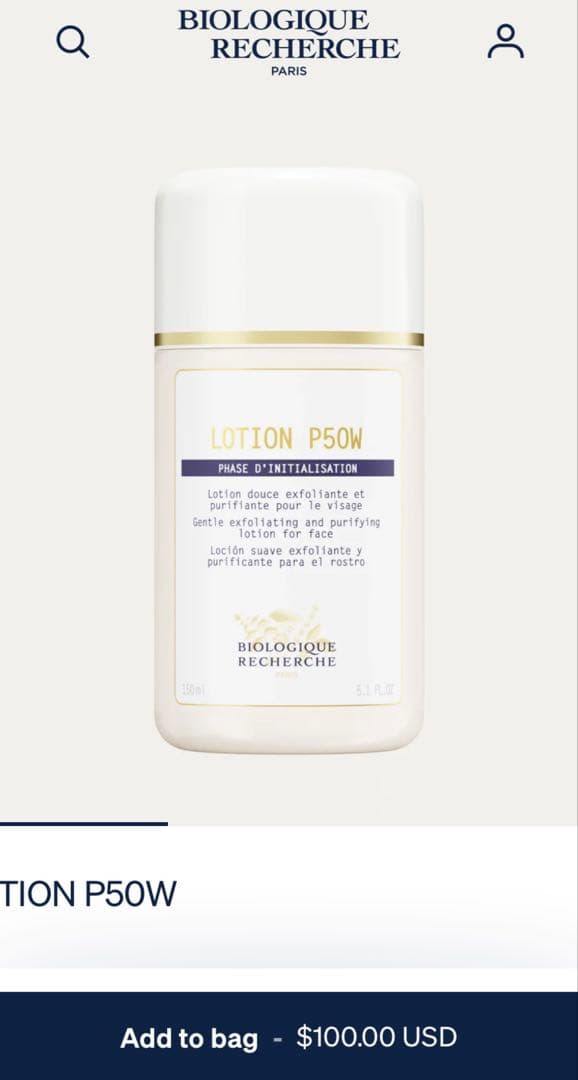 化粧水・ローション・トナー LOTION P50W BIOLOGIQUE RECHERCHE Biologique Recherche Lotion P50W Gentle Toner - Joanna Czech