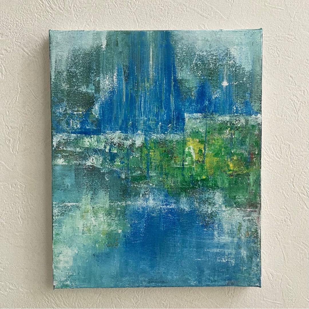 206 抽象画 アクリル画 アート 原画 キャンバスボード F3 夢に建てた城