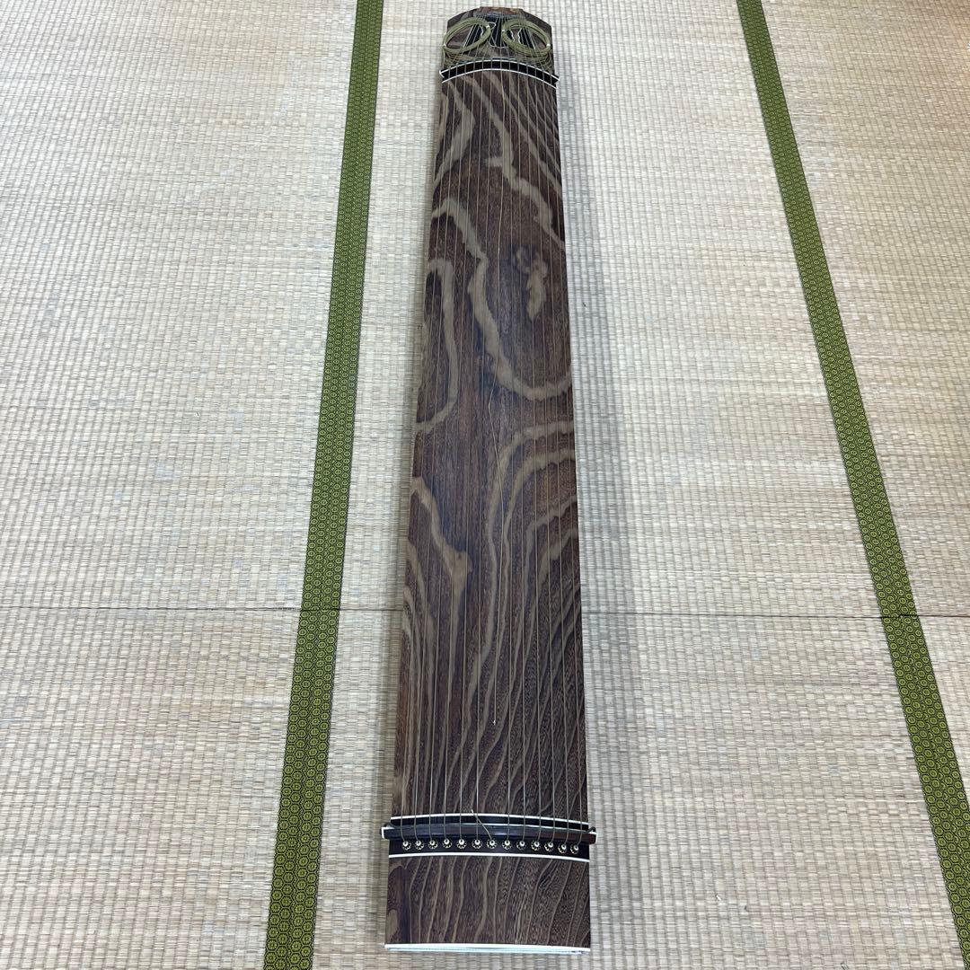すだれ彫　13弦　琴　舌に蒔絵　全長190㎝　東な7-0703②