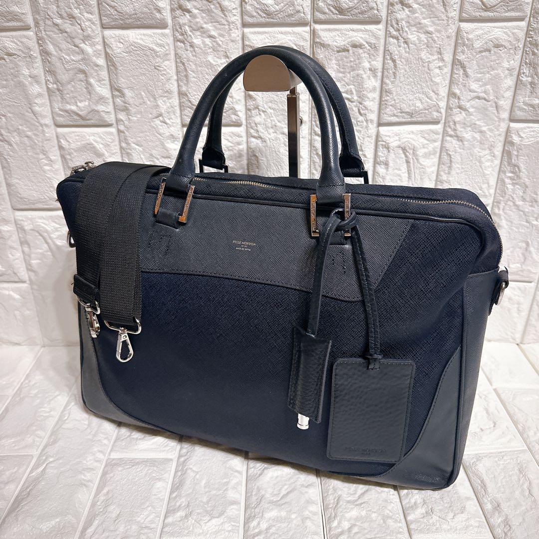 極美品 ペッレモルビダ ビジネスバッグ 2way レザー ネイビー A4収納可能 楽天市場】もれなくケアセット＋選べるノベルティ ペッレモルビダ