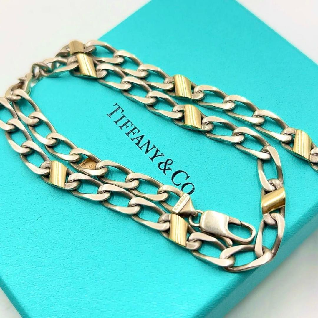 喜平チェーン コンビ ネックレス ティファニー Au750 SV925 - メルカリ